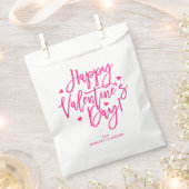 Niedliche Pink Kalligrafie Script Glücklicher Vale Geschenktütchen (Ausgeschnitten)