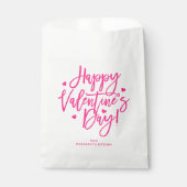 Niedliche Pink Kalligrafie Script Glücklicher Vale Geschenktütchen (Vorderseite)