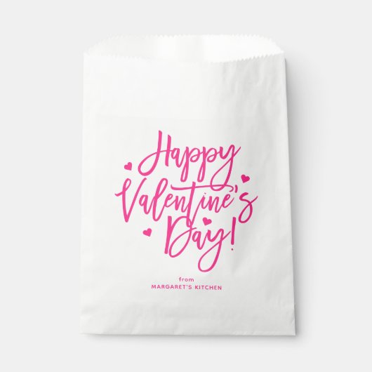 Niedliche Pink Kalligrafie Script Glücklicher Vale Geschenktütchen (Vorderseite)