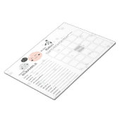 Niedliche Pink Kawaii Planet & Moons Baby Showspie Notizblock (angewinkelt)