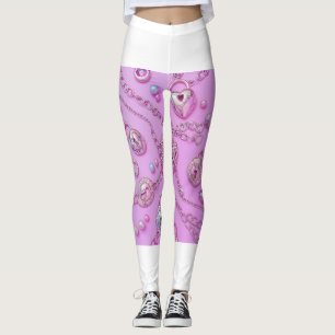 Niedliche Pink Key Necklace Leggings 🔑 💖