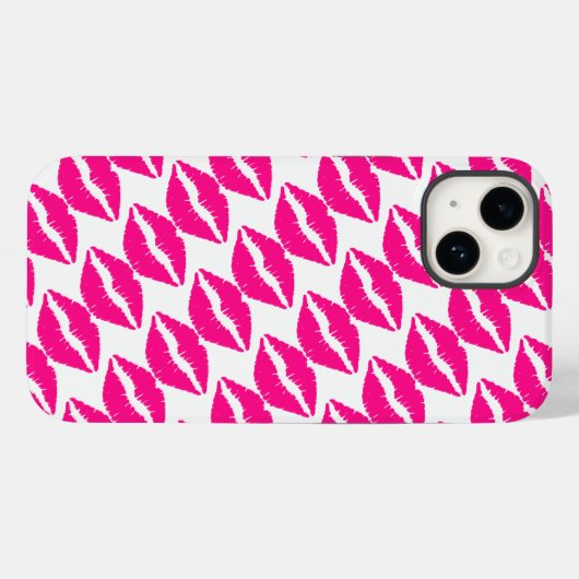 Niedliche Pink Kisses Krawatte Case-Mate iPhone Hülle (Rückseite (Horizontal))