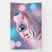 Niedliche Pink-Lizard mit Big Blue Eyes Banner (Vertikal)