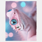 Niedliche Pink-Lizard mit Big Blue Eyes Fleecedecke (Vorderseite)