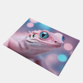 Niedliche Pink-Lizard mit Big Blue Eyes Fußmatte (Schrägansicht)