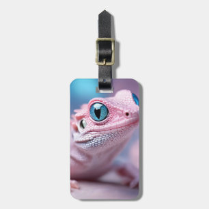 Niedliche Pink-Lizard mit Big Blue Eyes Gepäckanhänger