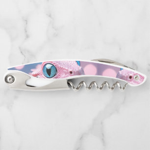 Niedliche Pink-Lizard mit Big Blue Eyes Kellnermesser