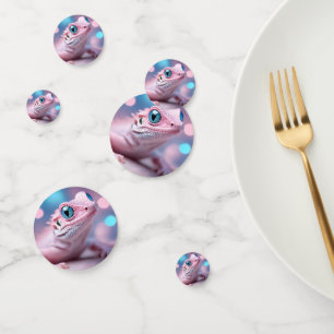 Niedliche Pink-Lizard mit Big Blue Eyes Konfetti