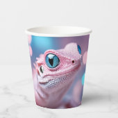 Niedliche Pink-Lizard mit Big Blue Eyes Pappbecher (Vorderseite)