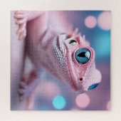 Niedliche Pink-Lizard mit Big Blue Eyes Puzzle (Horizontal)