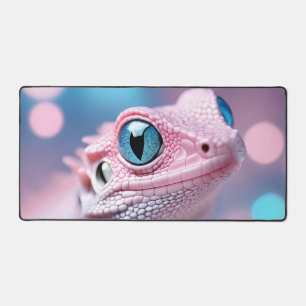 Niedliche Pink-Lizard mit Big Blue Eyes Schreibtischunterlage