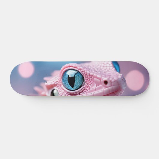 Niedliche Pink-Lizard mit Big Blue Eyes Skateboard (Horizontal)