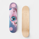 Niedliche Pink-Lizard mit Big Blue Eyes Skateboard (Vorderseite)