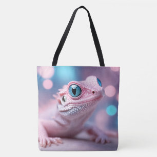 Niedliche Pink-Lizard mit Big Blue Eyes Tasche