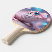 Niedliche Pink-Lizard mit Big Blue Eyes Tischtennis Schläger (Vorderseite)