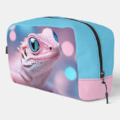 Niedliche Pink-Lizard mit Big Blue Eyes Waschbeutel (Rechte Ecke)