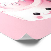 Niedliche Pink Mini Cake Illustration Poster (Ecke)