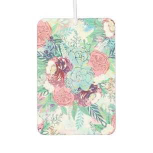 Niedliche Pink Mint Peony & Sukcules Blumenhandfar Autolufterfrischer