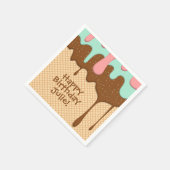 niedliche Pink-, Minze- und Schokoladeneis Serviette (Ecke)