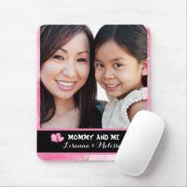Niedliche Pink Mommy and Me Foto Mousepad