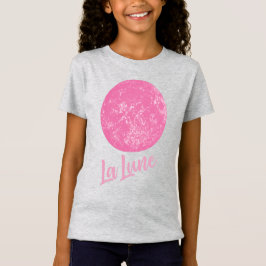 Niedliche Pink Moon Illustration Französisches La  T-Shirt