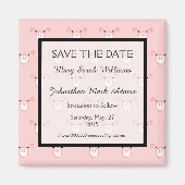 Niedliche Pink Pig Face Hochzeit speichern Sie das Magnet (Vorne)