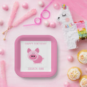 Niedliche Pink Pig Paper Teller (Party)