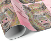 Niedliche Pink Piggy Hogs und Kisses Pastel Zeichn Geschenkpapier (Rolleneckpunkt)