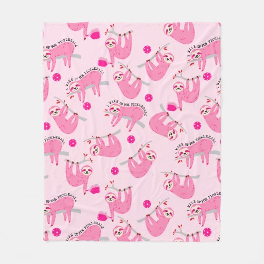 Niedliche Pink-Pikleball-🦥 Fleecedecke (Vorderseite)