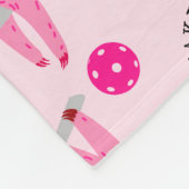 Niedliche Pink-Pikleball-🦥 Fleecedecke (Ecke)