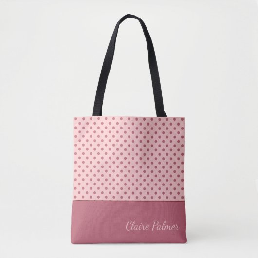 Niedliche Pink-Polka-Punktgestaltung Tasche (Vorderseite)
