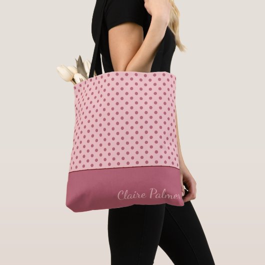 Niedliche Pink-Polka-Punktgestaltung Tasche (Von Nahem)