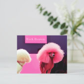 Niedliche Pink Poodle Runway Happy Birthday Postca Postkarte (Stehend Vorderseite)