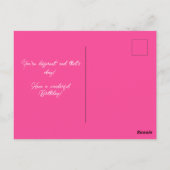 Niedliche Pink Poodle Runway Happy Birthday Postca Postkarte (Rückseite)