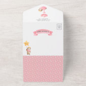 Niedliche Pink Queen Cow Girl Babydusche All In One Einladung (Außenbereich)