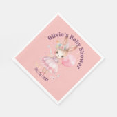 Niedliche Pink Rabbit Babydusche Serviette (Ecke)