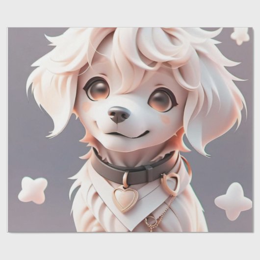 Niedliche Pink Retriever Puppy Gift Wrap Kindergeb Geschenkpapier (Flach)