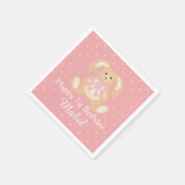 Niedliche Pink Ribbon Bunny Rabbit erste Geburtsta Serviette (Ecke)