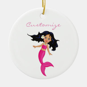 Niedliche Pink-Schwänze-Mermaid Thunder_Cove Keramik Ornament