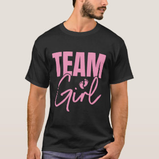 Niedliche Pink Team Girl Gender Reveal Party Idee T-Shirt