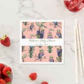 Niedliche Pink Tropical Birds Jungle Babydusche Serviette (Beispiel)