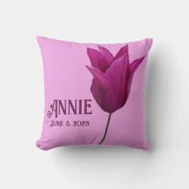 Niedliche Pink Tulpe Annie Name individualisierbar Kissen