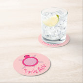 Niedliche Pink Turtle Babe Paper Untersetzer (Vor Ort)