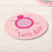 Niedliche Pink Turtle Babe Paper Untersetzer (Angewinkelt)