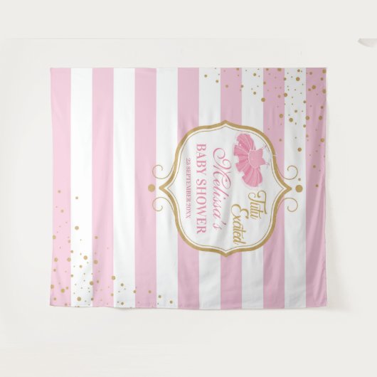 Niedliche Pink Tutu Ballerina Babydusche Wandteppich (Vorderseite (Horizontal))