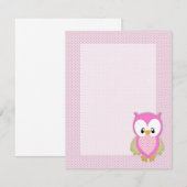 Niedliche Pink-Uhu-Polka-Punkte rosa Muster-Bild d Einladung (Vorne/Hinten)