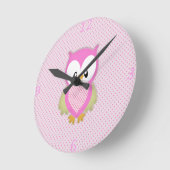 Niedliche Pink-Uhu-Polka-Punkte rosa Muster-Bild d Runde Wanduhr (Winkel)