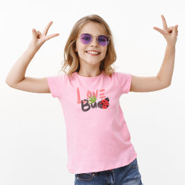 Niedliche Pink und Black Liebe Bug Kid's T - Shirt
