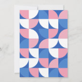 Niedliche Pink- und Blauweißtypografie Save The Date (Rückseite)