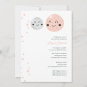 Niedliche Pink und Gray Planets Kindermädchendusch Einladung (Vorderseite)